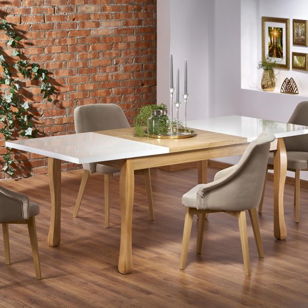 Richie utdragbart matbord 140-210 cm - Vit (H�gglans) / Ek