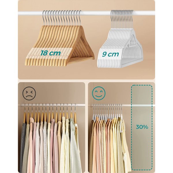 Klädgalge, sammet, 43,5 cm, 20-pack - Vit Klädgalge, sammet, 43,5 cm, 20-pack - Vit