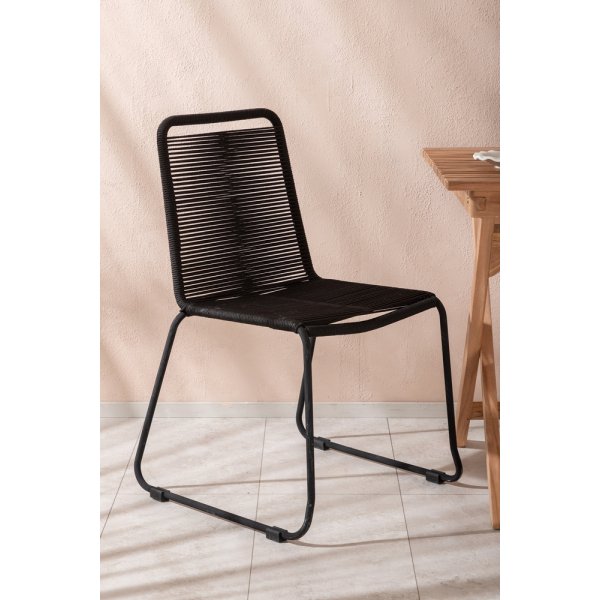 Ghana utematgrupp med 2 st Lindos stolar - Svart/Teak Ghana utematgrupp med 2 st Lindos stolar - Svart/Teak