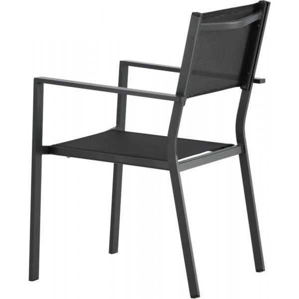 Chania matgrupp; 6 st stolar med bord 205 x 90 cm - Svart/natur Chania matgrupp; 6 st stolar med bord 205 x 90 cm - Svart/natur