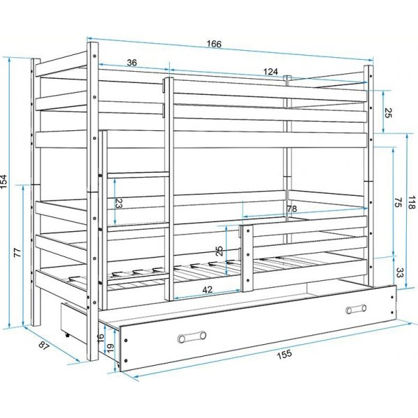 Eryk vningssng med frvaringslda - Valfri frg & storlek