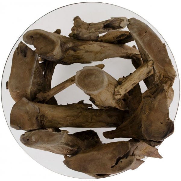 Table basse Grand Canyon 60 x 60 cm - Teck/verre Table basse Grand Canyon 60 x 60 cm - Teck/verre