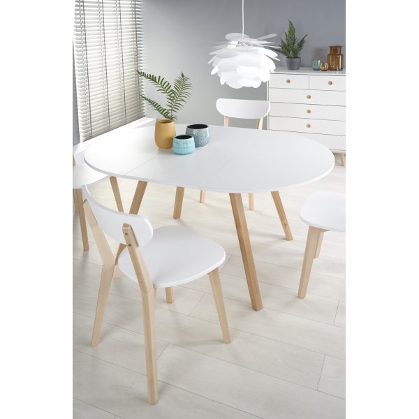 Table ronde extensible blanche Caliss Ø102 + 40 cm Table ronde extensible blanche Caliss Ø102 + 40 cm