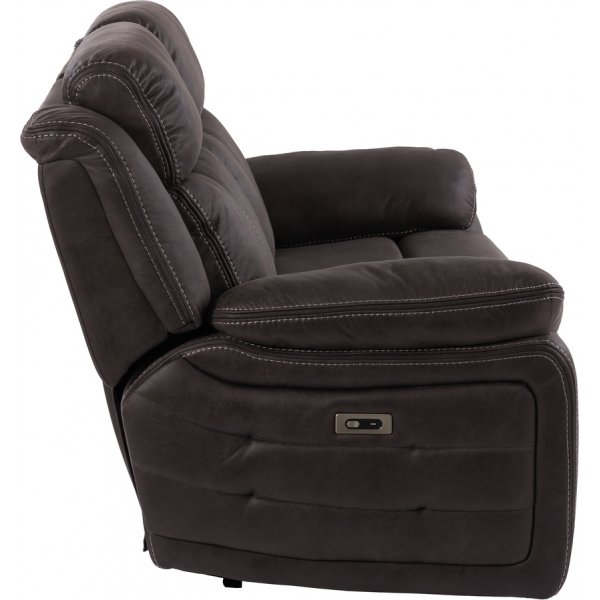 Teddy 2-sits reclinersoffa el - Brun