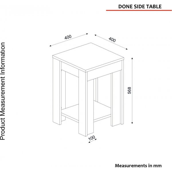 Done sidobord 40 x 40 cm - Vit/mörkbrun Done sidobord 40 x 40 cm - Vit/mörkbrun