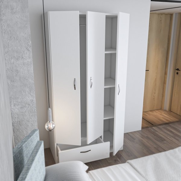 Armoire Gabbi blanche hauteur 170 cm et largeur 90 cm