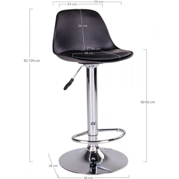 Tabouret de bar Trondheim - Noir/chrome + Nettoyage textile pour meubles
