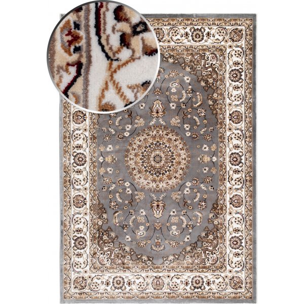 Tapis Dubai Mdaillon Wilton Gris