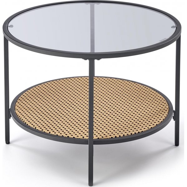 Table basse Dakota Ø60 cm - Noir/rotin Table basse Dakota Ø60 cm - Noir/rotin