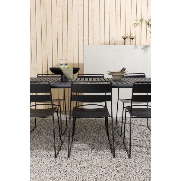 Borneo utematgrupp med 6 st Lina stolar - Svart Borneo utematgrupp med 6 st Lina stolar - Svart