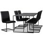 Lazio matgrupp 195 cm bord med 6 st Lazio stolar - Brun/Svart