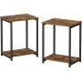 Emrik sidobord 38,5 x 30 cm, 2-pack - Brun/svart