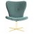 Fauteuil design Tulpan en velours vert avec pied en laiton + Dtachant pour meubles