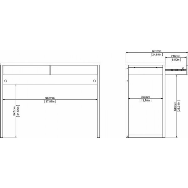 Function Plus skrivbord 101,6 x 40 x 76,5 cm - Valnöt Function Plus skrivbord 101,6 x 40 x 76,5 cm - Valnöt