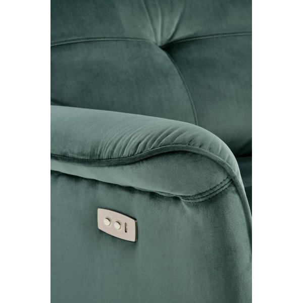 Fauteuil inclinable électrique Semir avec USB - Velours vert Fauteuil inclinable électrique Semir avec USB - Velours vert