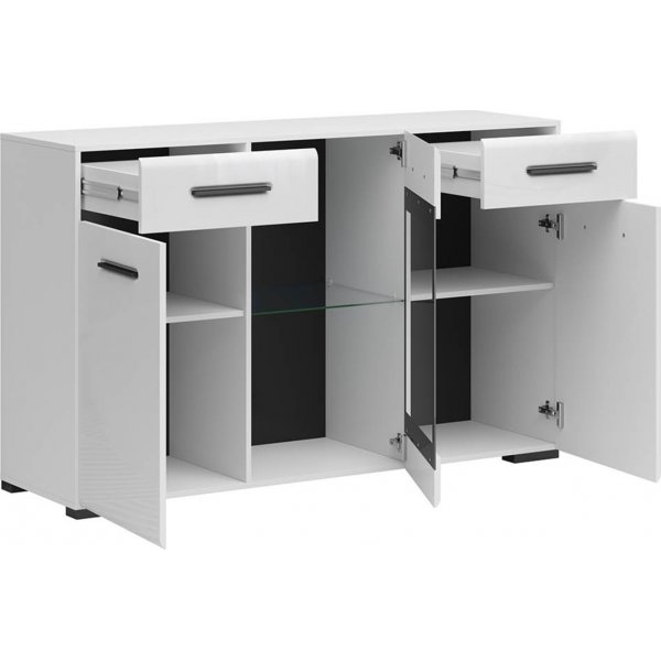 Assen sk�nk med glaslucka - Vit