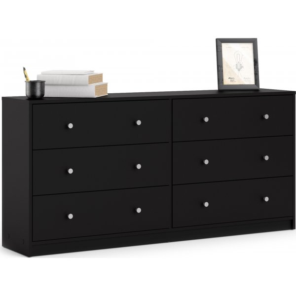 May zwarte ladekast met 6 lades May zwarte ladekast met 6 lades