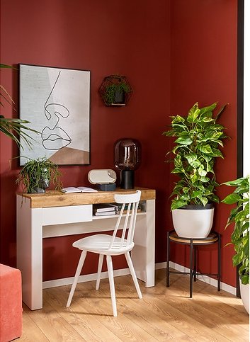 Table console Holten 106,2 x 40 cm - Blanc/chne