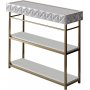 Table console Zumrut 102 x 32 cm - Blanc/or
