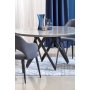 Orcan runt matbord 140 cm - Gr marmor/svart
