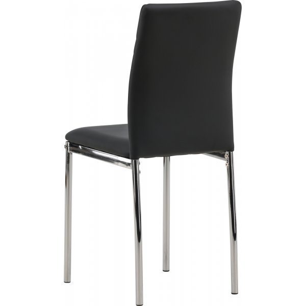 Chaise de salle à manger Lily - Noir PU/chrome Chaise de salle à manger Lily - Noir PU/chrome