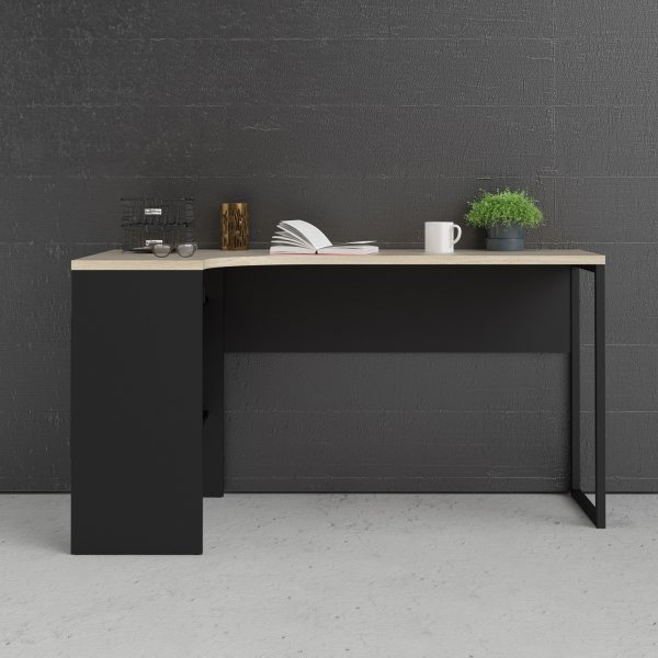 Function Plus skrivbord 145,1 x 81 x 76,8 cm - Svart/ek