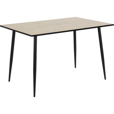 Wilma matbord 120 cm - Vitpigmenterad ek/svart
