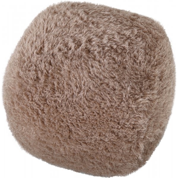 Fluffy sittpuff i brungrtt hrigt tyg