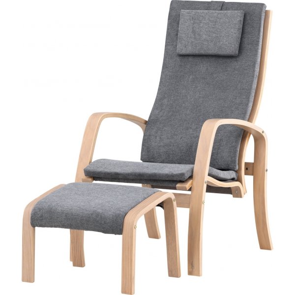 Grötö loungestol - Mörkgrå/whitewash Grötö loungestol - Mörkgrå/whitewash