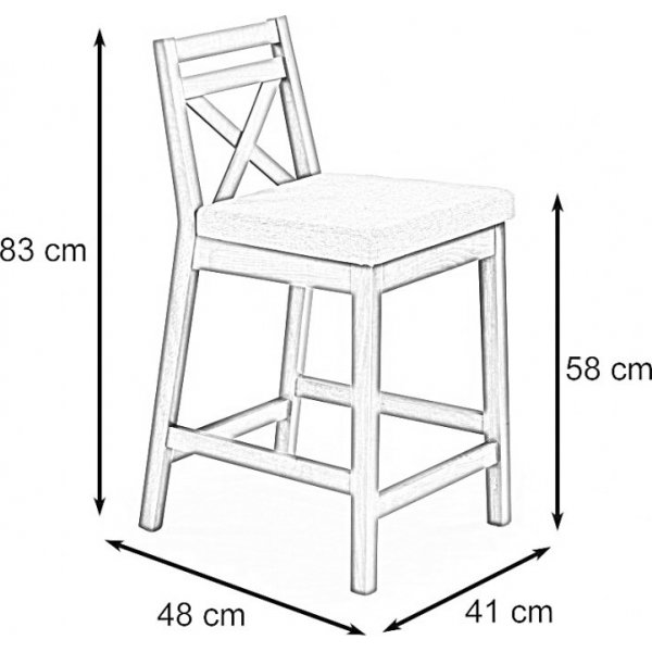 Tabouret de bar Cassandra SH 58 cm - Noyer/beige Tabouret de bar Cassandra SH 58 cm - Noyer/beige
