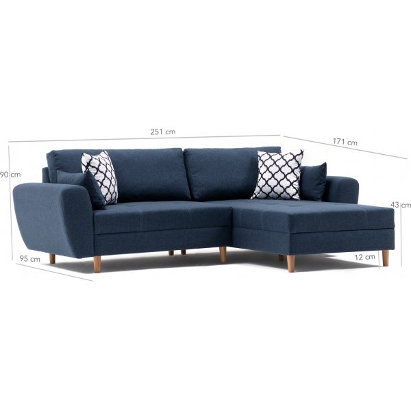 Igor divansoffa h�ger - M�rkbl�