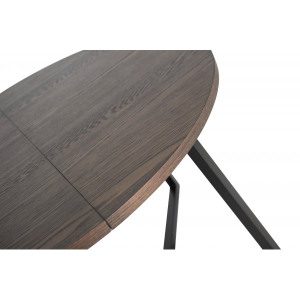 Table à manger Röa 120-200 x 120 cm - Placage chêne laqué marron Table à manger Röa 120-200 x 120 cm - Placage chêne laqué marron