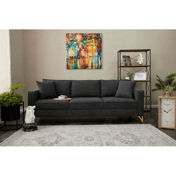 Canap 3 places Berlin - Anthracite/or