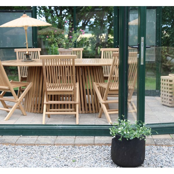 Saltö utematgrupp ovalt matbord 200 cm med 6 st matstolar - Teak Saltö utematgrupp ovalt matbord 200 cm med 6 st matstolar - Teak