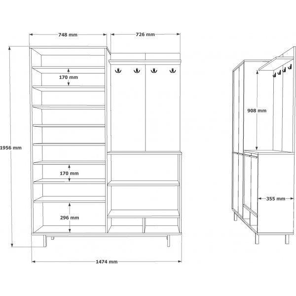 Oasis hallmbel - Ek/grn