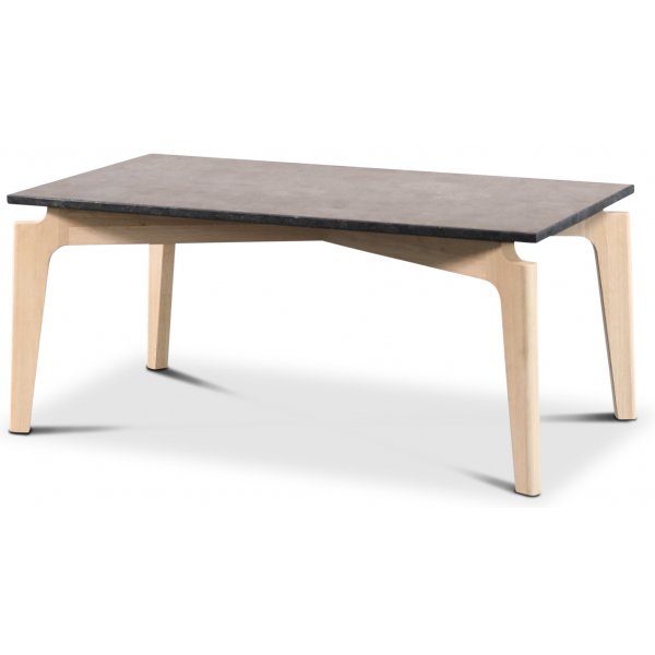 Granit soffbord 110x60 cm - Donau Granit & underrede i white washed ek