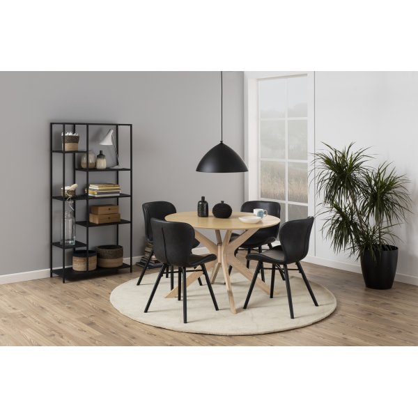 Chaise de salle  manger Batilda - PU noir