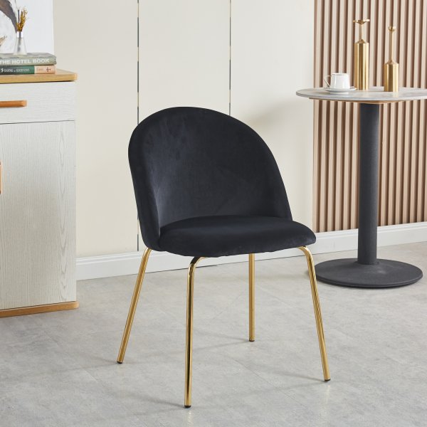 Stol svart sammet med ben i mässing - Giovani + Fläckborttagare för möbler Stol svart sammet med ben i mässing - Giovani + Fläckborttagare för möbler