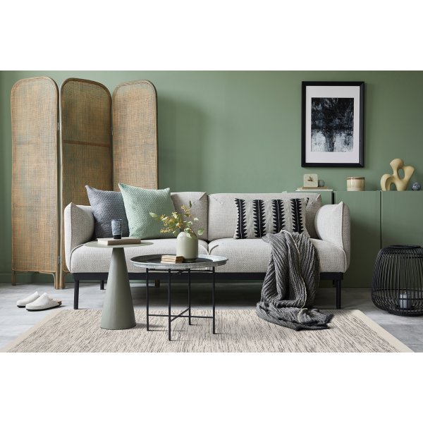 Tapis tufté en laine tissé main Blanc/Noir Tapis tufté en laine tissé main Blanc/Noir