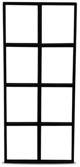 Maja Rumsavdelare / Industrivgg rutigt glas 90x200 cm Svart