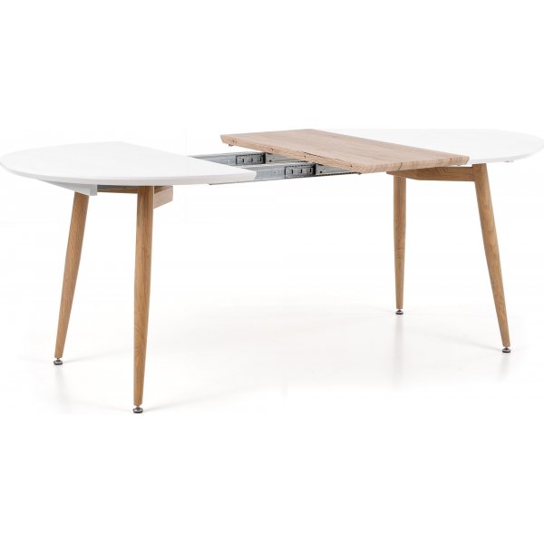 Table à manger Paloma 120-200 cm - Blanc/chêne san remo Table à manger Paloma 120-200 cm - Blanc/chêne san remo