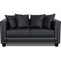 Tempel 2-sits soffa med nitar - Svart konstlder