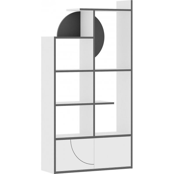 Half bokhylla - Vit/antracit