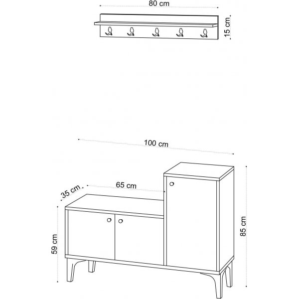 Simon schoenenkast - Eiken Simon schoenenkast - Eiken