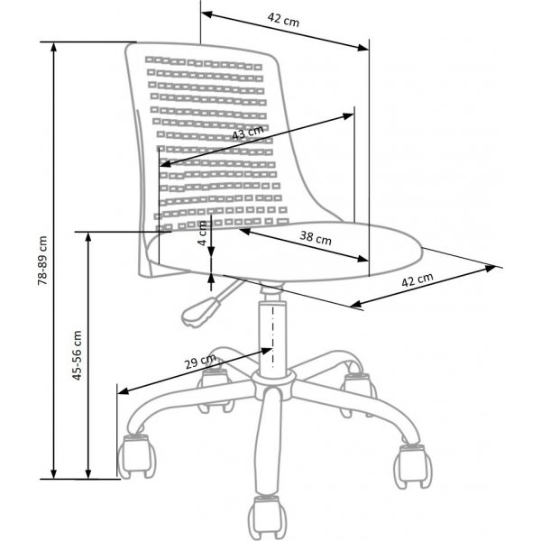 Zandra kontorsstol för barn - Grå Zandra kontorsstol för barn - Grå