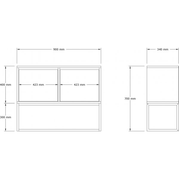 Zermat consoletafel 90 x 34 cm - Saffier eik
