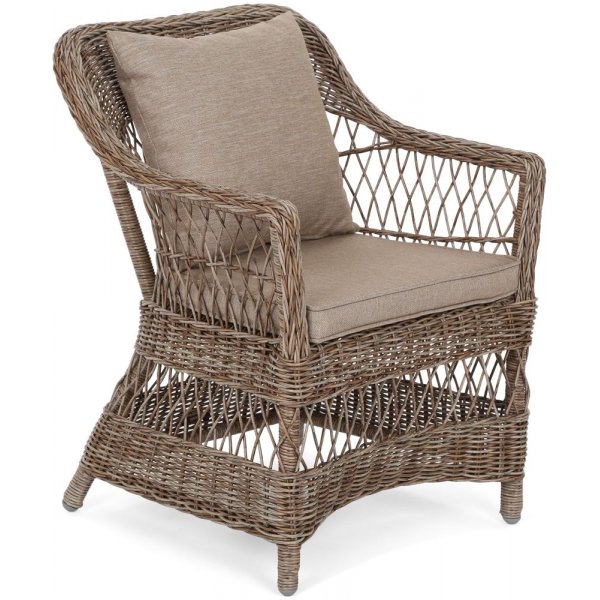 Sycylia Matgrupp med runt matbord 150 cm + 6 stolar - Vintage