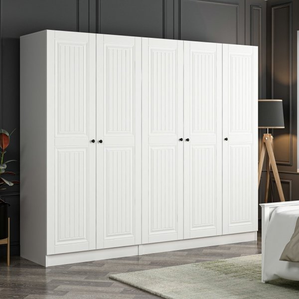 Armoire Capeto 225x52x190 cm - Blanc