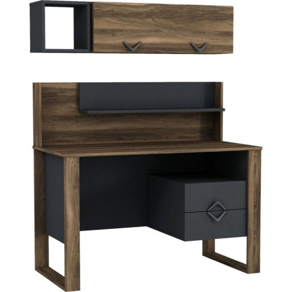 Bumerang skrivbord 120x60 cm - Valnöt/antracit Bumerang skrivbord 120x60 cm - Valnöt/antracit