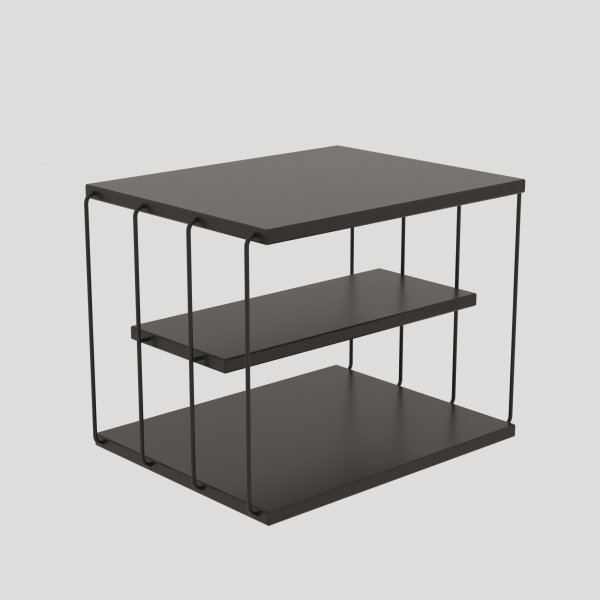 Table d'appoint Lifon 50 x 34 cm - Anthracite/noir